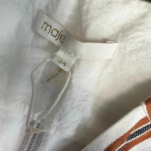 Maje Size XS White Pieni Striped V-Neck Jumpsuit NEW! - Picture 5 of 8